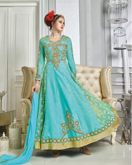 Anarkali Light Embroidery Work Gown