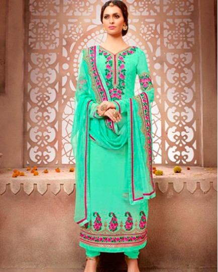 Designer Georgette Suit With Embroidery With Hand Work Salwar