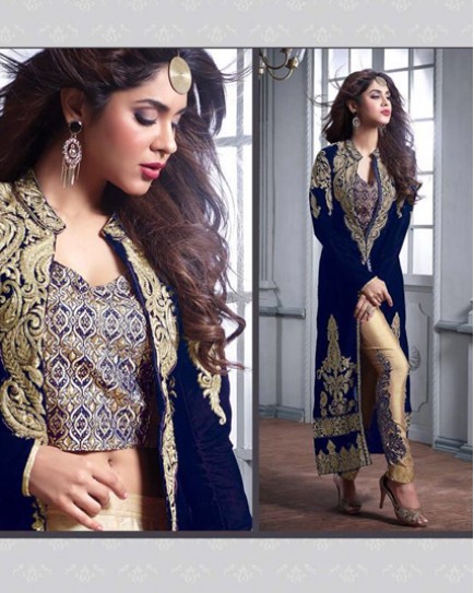Designer Royal Blue Salwar And Kameez